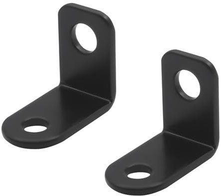 Biqing 2PCS Squadrette angolari acciaio inox universale staffa della barra luminosa multifunzione Staffa a singola fila Nero Staffe di montaggio per faretti moto