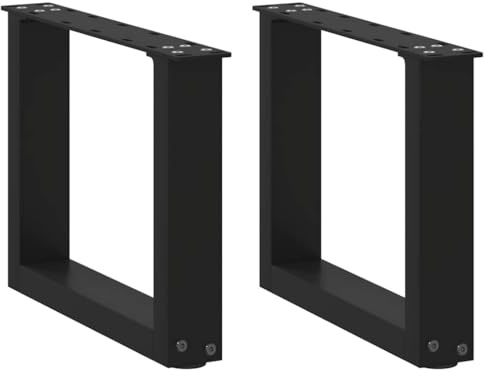 vidaXL Couchtischbeine U-Form 2 STK. Schwarz 40x(30-31) cm Stahl
