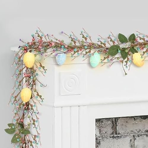 Osterkranz künstlicher Ostereierkranz, Ostern Hängende Girlande, Haustür Ei Girlande, Blumengirlande Blumenrebe, Aesthetic Girlande Deko, Reben für Hochzeit Party Wand Garten Ostern Deko