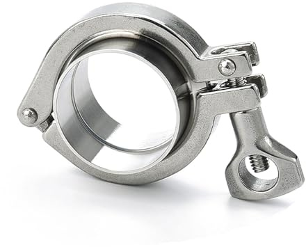 Stainless Steel Tri-Clamp (Tri-Clover Clamp), Single Pin Hose Clamps with Silicone Gasket, Sanitary Quick-Release Clamps, 63mm x 77.5mm Flange Diameter
