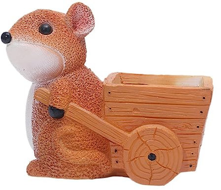 BESPORTBLE Adorable Cartoon Resin Squirrel Planter Minimalist Flowerpot for Cute Desk Decoration for Home and Garden