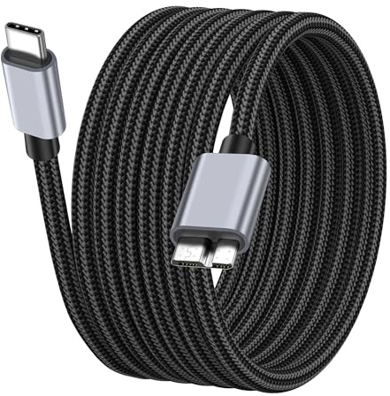 MEIRIYFA Cavo da USB C a Micro B, da Micro B a USB 3.0 tipo C, 5 Gbps tipo C 3.0 a Micro USB per fotocamera, telefoni, tablet (1,8 m)