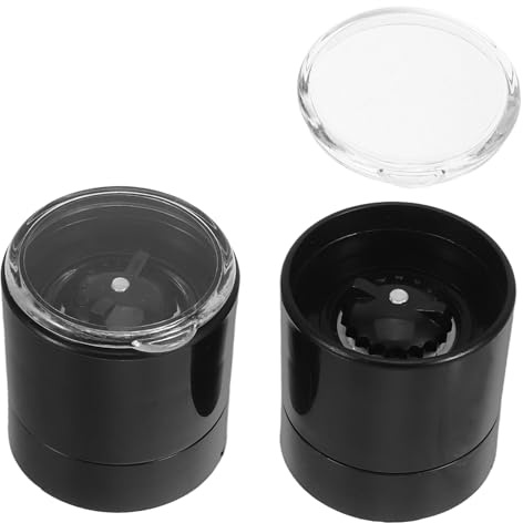 Edelstahl Mahlwerkdeckel für Salz und Pfeffermühlen, 2 Stück | Schwarz, Manuelle Nutzung, PP und Edelstahl, Kompakt und Leicht, Flasche Grinder Pfeffer und Salz Mühle