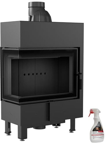 KRATKI Lucy Slim holzbefeuerter Kamineinsatz Lufteinlass BImSchV 2 konform Stahl Thermotec Auskleidung Glasscheibe linke Seitenverglasung 8 kw 128,2 x 78,1 cm Thermischer Wirkungsgrad 83 Kaminreiniger