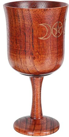 SHOWERORO Copa de Colección Religiosa el Cáliz Religión Adorno para Ceremonias Espirituales, Madera Retro, Purifica el Espíritu, Adorno de Altar y Mesa en Comunión