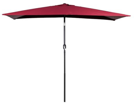 CMOLVUR Grand parasol rectangulaire avec manivelle, 2 x 1,6 m pour jardin, pelouse, plage, piscine, terrasse, arrière-cour