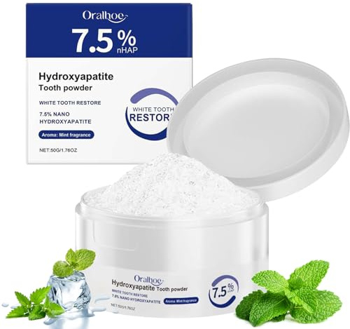 Polvo Blanqueadors de Dientes,Blanqueador Dental Polvos,con hidroxiapatita | Polvos Blanqueadores Dientes con hidroxiapatita,Pasta de Diente Sin Fluor,Eliminación de Manchas Y Aliento Fresco - 50g