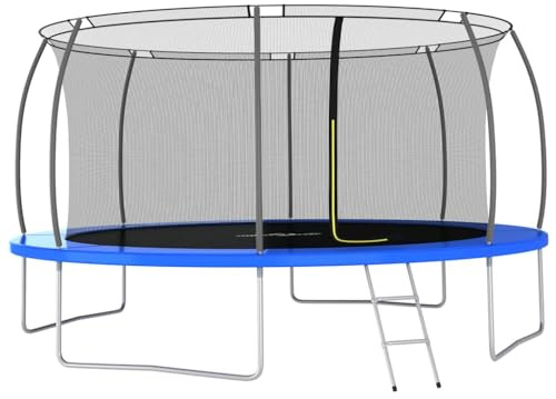 INLIFE Trampolin-Set Rund 460×80 cm 150 kg,Spielzeuge & Spiele,Spielzeug für draußen,Trampoline,Blau,69.25 KG,92456