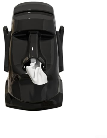 Boîte à mouchoirs artistique en pierre pour décoration d'intérieur, distributeur de serviettes élégant avec design ABS moderne, support de rangement de bureau multi-usage pour la vie (noir)