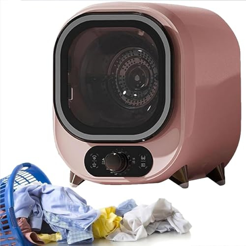 Xjymposium Mini Tumble Dryer, Small Tumble Dryers, Small Tumble Dryer Condenser, Table Top Tumble Dryer, Mini Dryer, for Counter Top Or Wall Mounted Use, Vented Tumble Dry Pink
