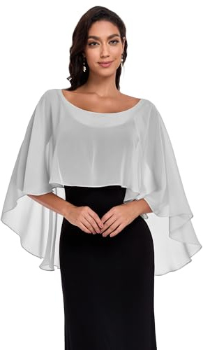 Pukguro Chiffon Wrap Shawls Capes for Evening Dresses Wedding Bridal Bolero Shawl Wraps for Women