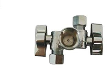 EZ-Fluid 1/2 FIP Female Iron Pipe X 1/4Comp X 3/8Comp 1/4 Turn Double Handles Dual Outlet LF Brass Angle Stop Valve Water Shut Off Ball Valve For Water Pipes,Faucet,Toilet Valve,Icemaker,Filter(1)