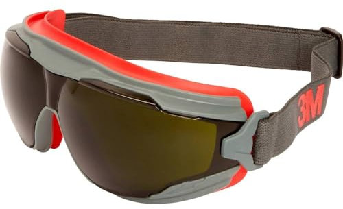 3M 3M-GOG-505 Goggle Gear 500 GG550SGAF Full Vision Glasses with Anti-Fog Protection Red/Grey DIN EN 166 / Universal