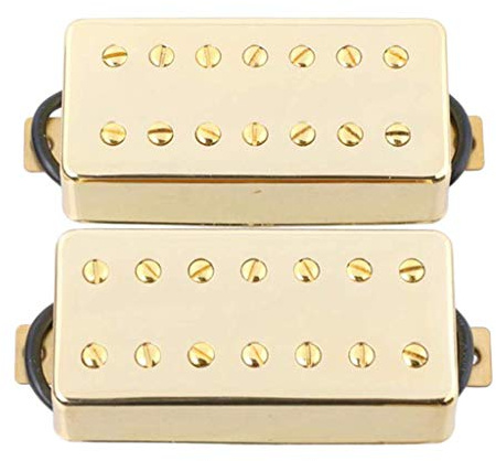 Bridge & Neck Humbucker-Tonabnehmer mit Doppelspulen-Tonabnehmer für 7 Saiten, E-Gitarre, 2 Stück, Gelb