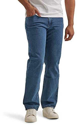 Wrangler Authentics Men's Classic 5-Pocket Relaxed Fit Jean, Dark Stonewash Flex, 36W x 28L