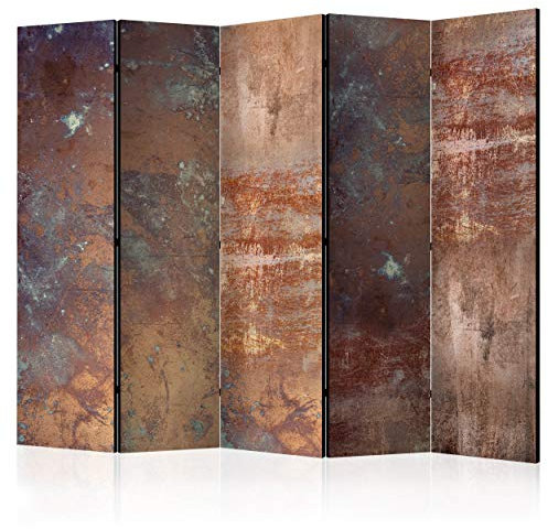 decomonkey Paravent Raumteiler Innen Stein 225x172 cm 5 Teilig Einseitig Room Divider Wall Raumteiler Stehend Trennwand Sichtschutz Spanische Wand Sichtschutzwand Wohnzimmer Holz Haptik Mauer