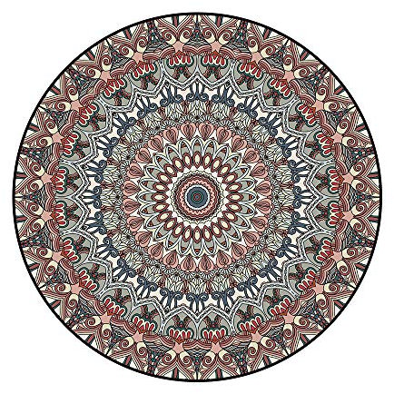 Nicole Knupfer Retro Runder Baumwollteppich böhmische Handwebteppich Abwaschbar für Wohnzimmer Schlafzimmerteppich Rund Mandala Teppich (4,100 * 100cm)