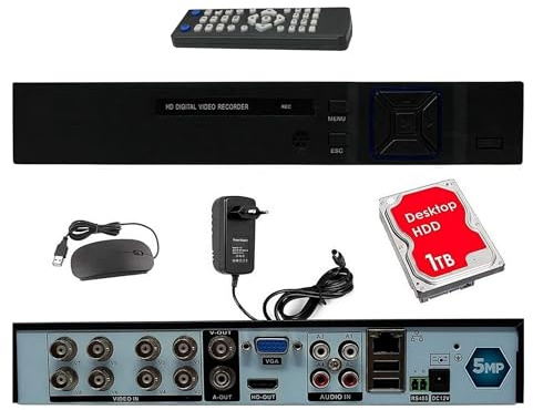 DVR 8 CANALI CON HARD DISK 1 TERA IBRIDO 2 MPX 5 IN 1 P2P CON USCITA VIDEO BNC COMPATIBILE CON TUTTE LE TELECAMERE
