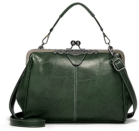 FANDARE Handtaschen Damen Schultertasche Wasserdicht Umhängetasche Handy Bag Frauen PU Leder Schultertasche Crossbody Messenger Bag Shopper Reisen Arbeitstasche Grün