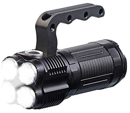 KryoLights Taschenlampe Strahler: LED-Akku-Handstrahler mit 2.000 Lumen, 800 m Leuchtweite, 2.600 mAh (Taschenlampe Landwirtschaft, Akku-Handlampe LED, Arbeitsleuchte)