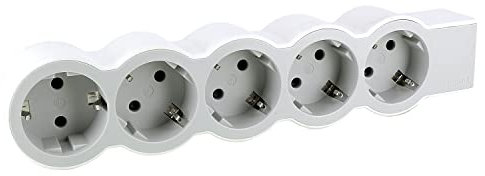 LEGRAND Regleta de enchufes, sin Interruptor, Enchufe múltiple con 5 Tomas de Corriente,sin Cable, Color Blanco/Gris Claro 694577