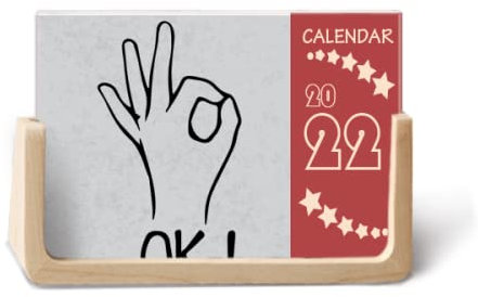 Black OK Personalisiertes Gestenmuster 2022 Tischkalender Planer 12 Monate