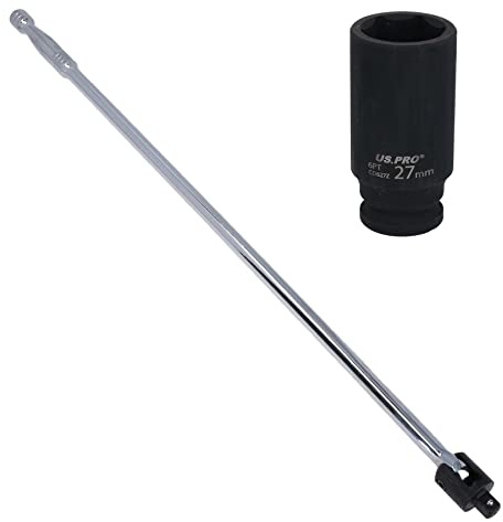 AB Tools 1/2 Drive Breaker Power Bar 30” Long + 27mm Deep Impact Wheel Nut Socket