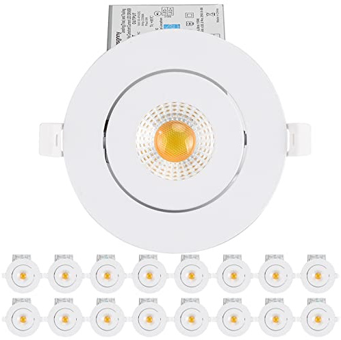 Gasonny 16 Pack Led Recessed Light 4 Inch,Adjustable Eyeball Gimbal, LED Recessed Lighting with Junction Box 9 Watts 750Lm Dimmable Ceiling Light ETL Listed (2700K/3000K/3500K/4000K/5000K Option)