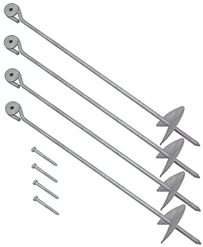 Erdanker 60 cm 4er Set Bodenanker Schaukel Spielturm Verzinkt Stabil Stahl | Befestigungsanker, Erdnägel, Zelt, Trampolin, Korrosionsschutz, robuster Stahl, sichere Verankerung, Garten, langlebig