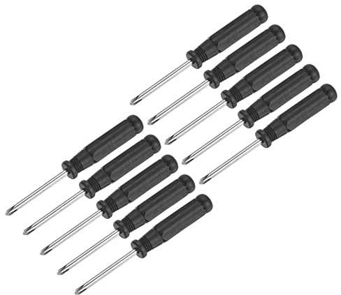 uxcell Mini Phillips Screwdriver, 4.0mm Cross Head with Black Handle for Small Appliances, 10 Pcs
