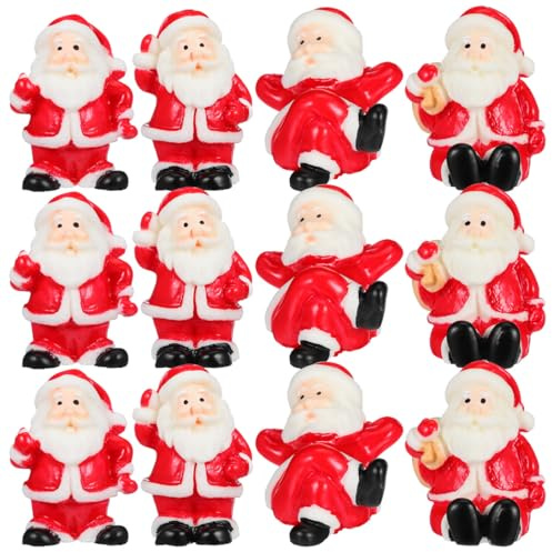 ARTIBETTER 36 Pcs Santa Claus Ornament Santa Claus Statue Christmas Decor Mini Figurine Christmas Miniature Figurines Mini for Crafts Sculpture Craft Miniatures Resin Red