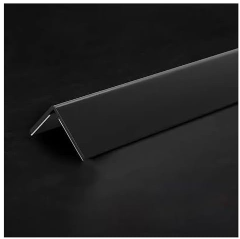 GARMEC 2 Meter Langer, Selbstklebender Wandecken- und Kantenschutz, Ersatzeckenschutz aus Metall, Dekoration, geeignet for Böden/Treppen/Stufen/Türen (Color : Black, Size : W 3.6cm)