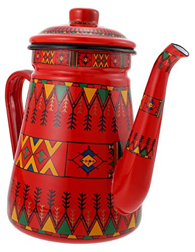 Emaille-Kaffeekanne, emaillierte Teekanne, Teekessel zum Übergießen der Teekanne, Emaille-Kaffeekessel, Wasserkrug, Heimbedarf, Kaffeemaschine, Wasserkocher, Wasserkrug, zum Zubereiten von Tee, Sch