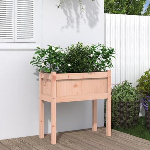 Juroupi Jardinières avec Pieds 70x31x70 cm Bois Massif Douglas,Jardiniere sur Pieds,Bac avec Treillis,Jardiniere Terrasse