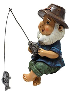 OFFSCH 1pièce Statue De Nain De Résine Décoration De Jardin Originale pour Étang Et Paysage Extérieur Figurine Artisanale Et Élégante pour Décoration De Bureau Et Amusant