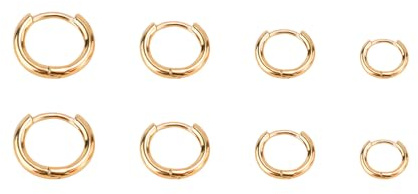 4 Paires de Petites Créoles Délicates Plaquées Or - Ensemble de Boucles d'Oreilles Cartilage Pour Piercings Multiples