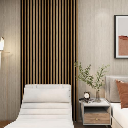 NEU.HOLZ Set di 8 Pannelli Murali 3D Decorativi per Parete e Soffitto Rivestimento Murale con Doghe in Polistirolo - Effetto Rovere