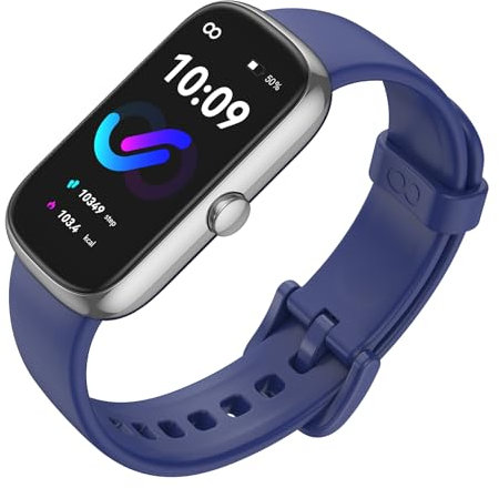 anyloop Fitness Tracker Watch with Heart Rate Blood Oxygen Sleep Monitor, IP68 Waterproof Step Counter Watch Sport Activity Tracker Pedometer, Fitness Watches for Women Men Kids (Blue)