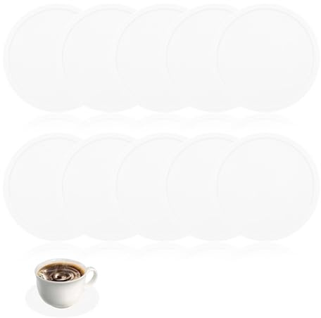 10 STK Silikon Weiß Untersetzer Gläser Ø9cm Glasuntersetzer Silikon Getränkeuntersetzer Coasters Tassenuntersetzer Getränke Untersetzer Glas für Gläser