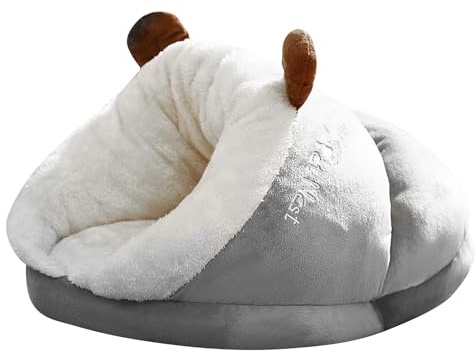 PETCUTE Hundebett Kleine Hunde,Plüsch Hundekissen Haustier Schlafsack für Katze Welpe,Waschbar Hundehöhle Katzenhöhle mit rutschfeste Unterseite,Weich Katzenbett Verdickt Katzenhaus für Zuhause