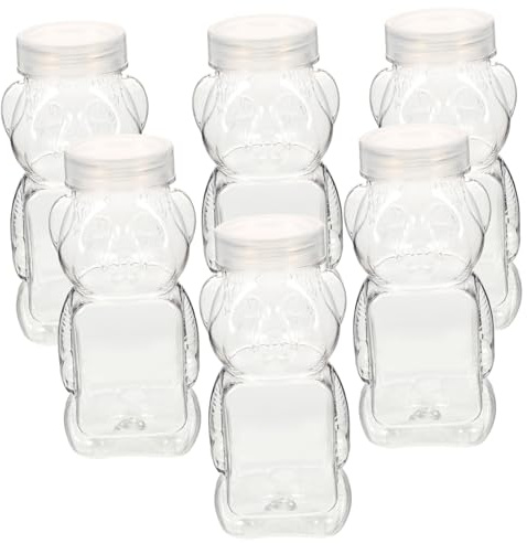 Cabilock 6stücke Bärenhonigflasche Honigglas Süßigkeitenbehälter Vorratsglas Transparentes Lebensmittelecht Robust Versiegelte Deckel Luftdicht