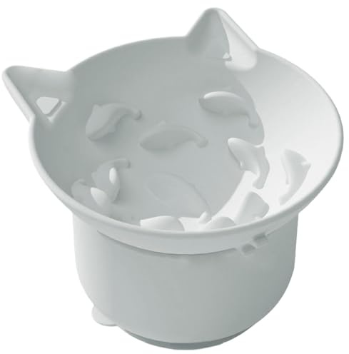 Erhöhter Katzennapf, Katzenfutterschüssel erhöht, Silikon, erhöht, geneigt, Haustier-Wassernapf, Anti-Erbrechen für kleine Hunde, dicke Katze, Kätzchen