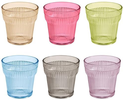 Mopita Set 6 bicchieri d'acqua tumbler in acrilico colori assortiti 300 ml