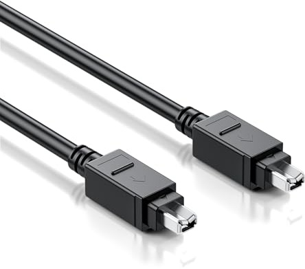 LUKFOCAB FireWire 400 Cable, IEEE 1394 4 Pin Male to 4 Pin Male Cord, iLink DV Cable, for Computer Laptop PC to Camera Camcorder, 3.9 Feet (1.2M) Black
