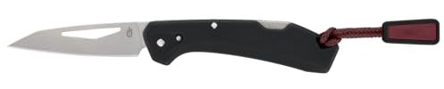 Gerber Taschenmesser mit Zugband, LST Mini, 440A Wharncliffe-Edelstahlklinge, Griffschalen aus glasfaserverstärktem Nylon, Klingenlänge: 4,8 cm, Schwarz, 1074528
