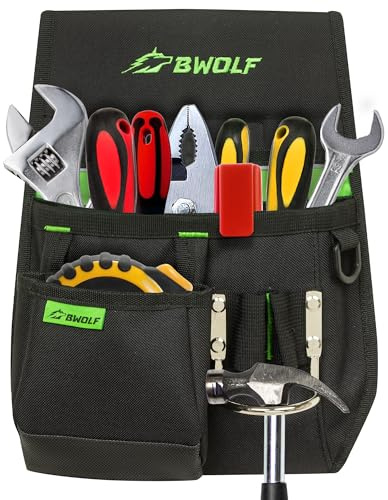 BWOLF HANK Gürteltasche/Werkzeuggürtel (24/15.5/6, 100% Polyester, mit 2 Nageltaschen, 1 Hammerhalter und 1 Bandmaßtasche, leicht zugängliche Fächer)
