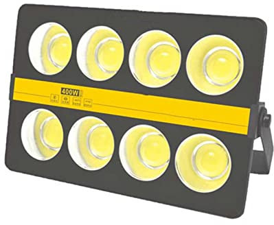 Projecteur LED d'extérieur 300 W, 400 W, 600 W, lumière blanche positive, éclairage de sécurité haute puissance, étanche, verre trempé, lampe de travail LED COB, réflecteur ultra lumineux (400 W, no