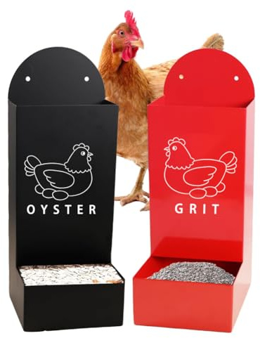 JOURN DREAM Esparcidor de alimentos de metal para pollos y conchas de ostras, esparcidor automático de alimentos para pollos, patos y aves de corral, accesorios portátiles para pollos