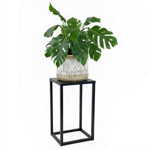 FRAMADO - Pflanzenständer Ferro - 24x24x40cm - Farbe Schwarz - für Zimmerblumen - Metallregal - Dekorativer Tisch - Blumenständer - für Zimmerecke, Wohnzimmer, Balkon