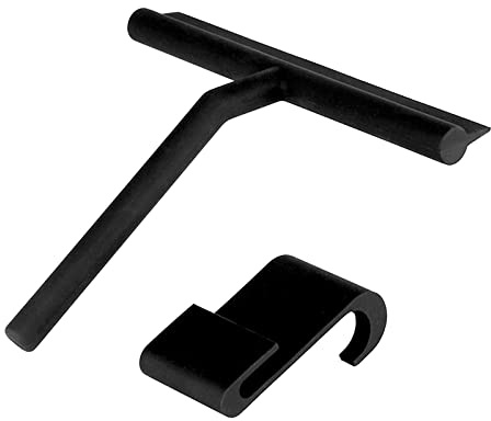 Raclette de douche en silicone avec crochet de porte de douche en caoutchouc pour pare-brise de voiture - Anti-taches - Noir